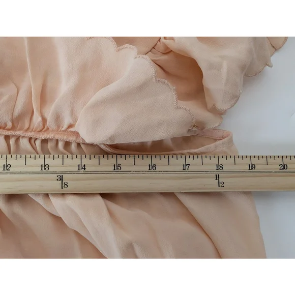 DOEN Sycamore Ruffled Silk Tiered Maxi Dress Size Small Sunlit Coral Peasant - Picture 12 of 13